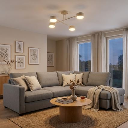 Brilagi - paviršinis lubų šviestuvas MONO 4xGX53/12W/230V smėlio spalvos