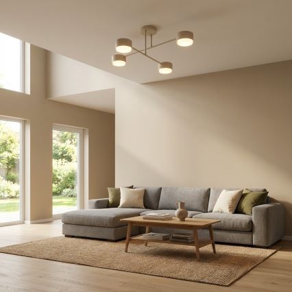 Brilagi - paviršinis lubų šviestuvas MONO 4xGX53/12W/230V smėlio spalvos