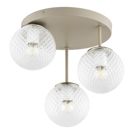 BRILAGI - Paviršinis lubų šviestuvas STELLA 3xE27/60W/230V smėlinė/auksinė