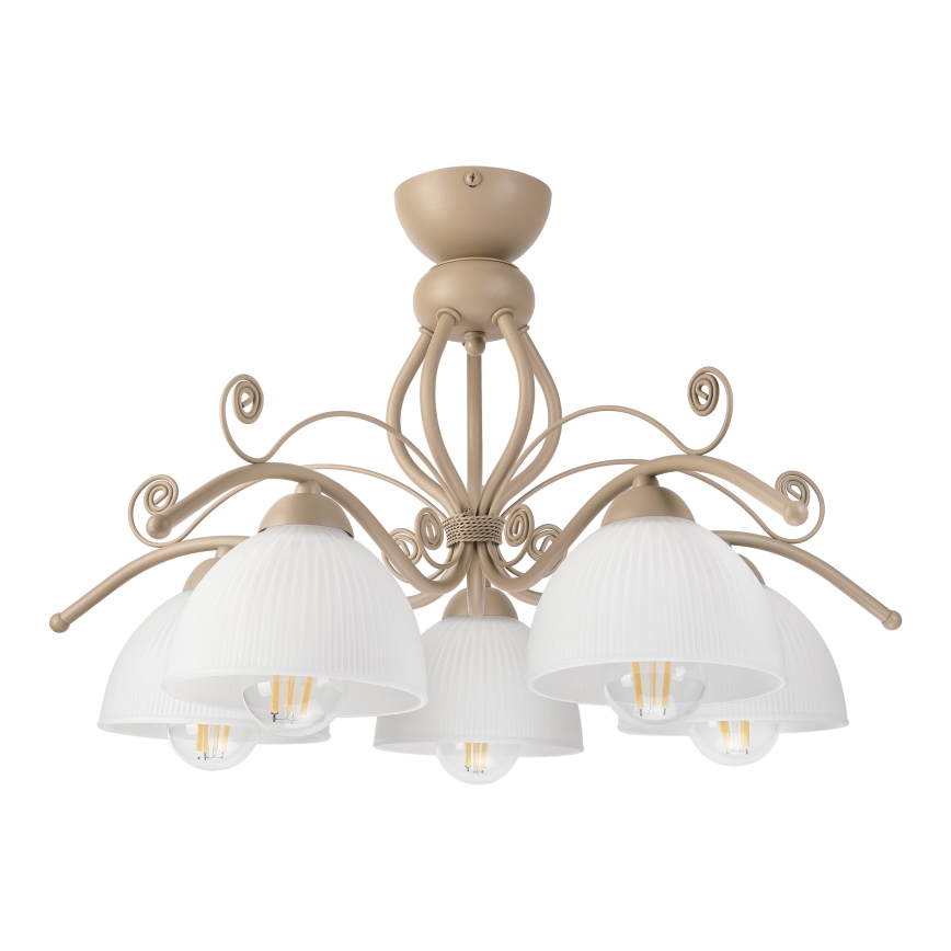 Brilagi - Paviršinis šviestuvas ANTICO MODERN 5xE27/60W/230V smėlio spalvos