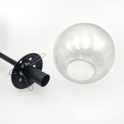 Brilagi - Paviršinis šviestuvas MALIVA 4xE14/15W/230V juodas/skaidrus