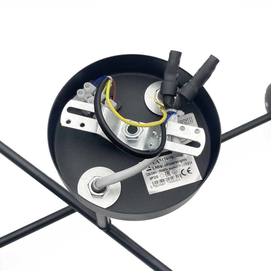 Brilagi - Paviršinis šviestuvas MALIVA 4xE14/15W/230V juodas/skaidrus