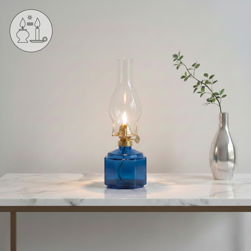 Brilagi - Petrolejinė lampa MERLIN mėlyna