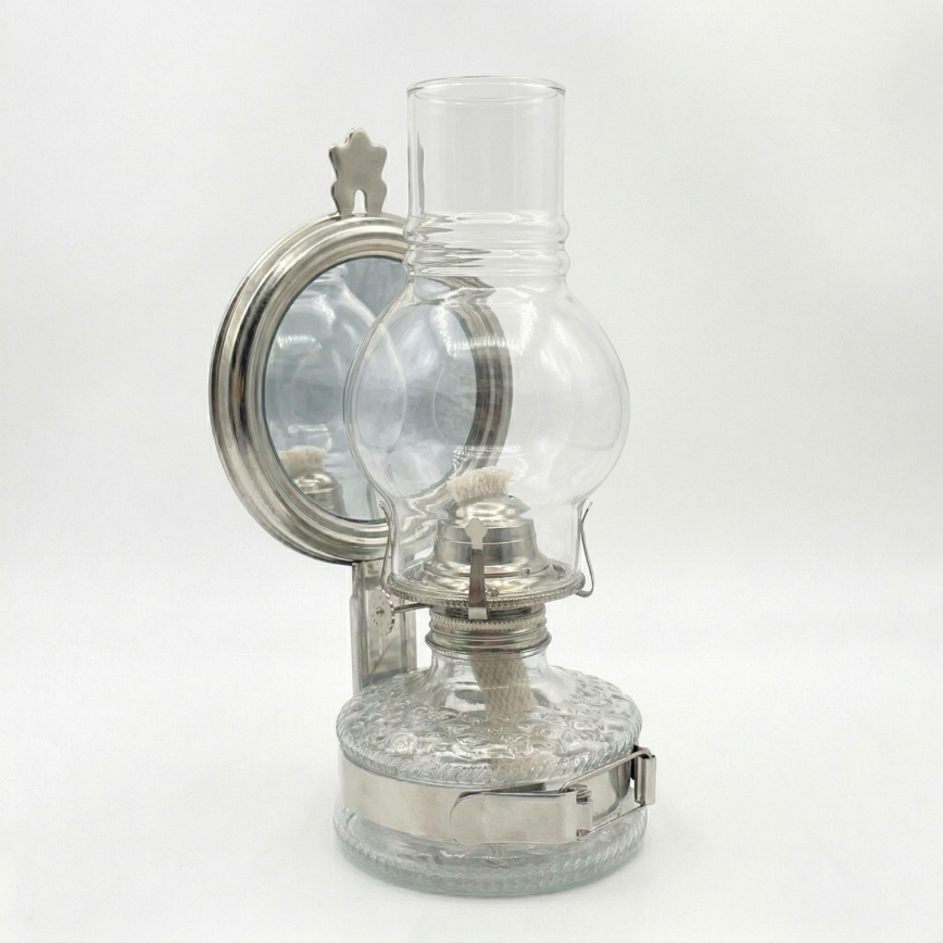 Brilagi - Petroleuminė lampa su veidrodžiu MERLIN, blizgus chromas
