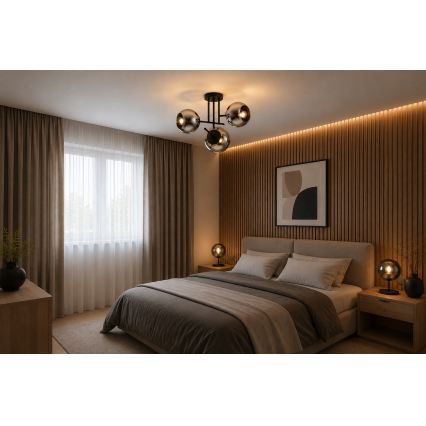BRILAGI - Prie lubų montuojama liustra DIOR 3xE27/60W/230V juoda/dūminė pilka