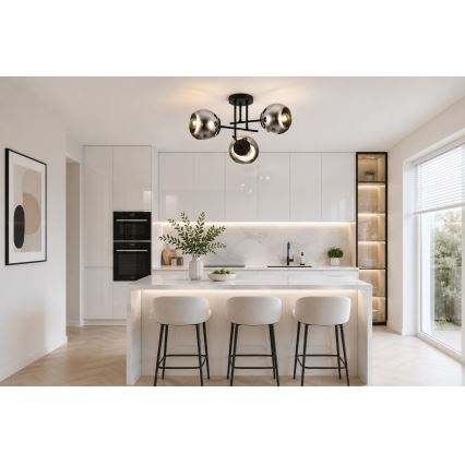 BRILAGI - Prie lubų montuojama liustra DIOR 3xE27/60W/230V juoda/dūminė pilka