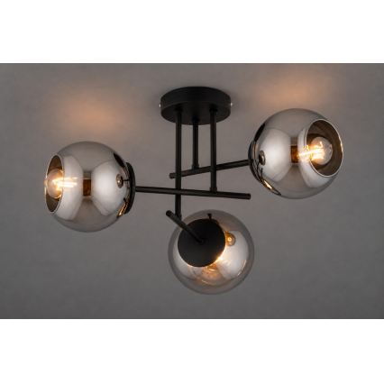 BRILAGI - Prie lubų montuojama liustra DIOR 3xE27/60W/230V juoda/dūminė pilka