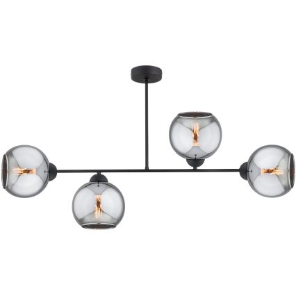 BRILAGI - Prie lubų montuojama liustra DIOR 4xE27/60W/230V juoda/dūminė pilka
