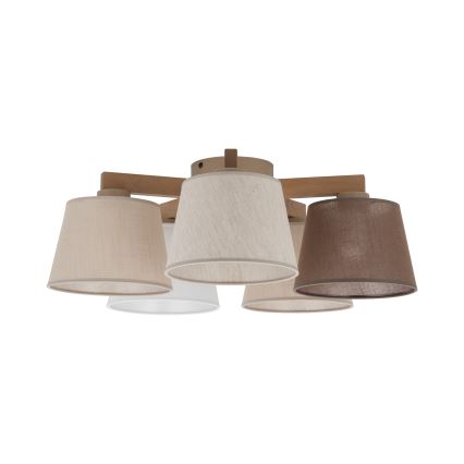 Brilagi - Prie lubų montuojama liustra LATTE SABIA 5xE27/15W/230V pušis/mišinys