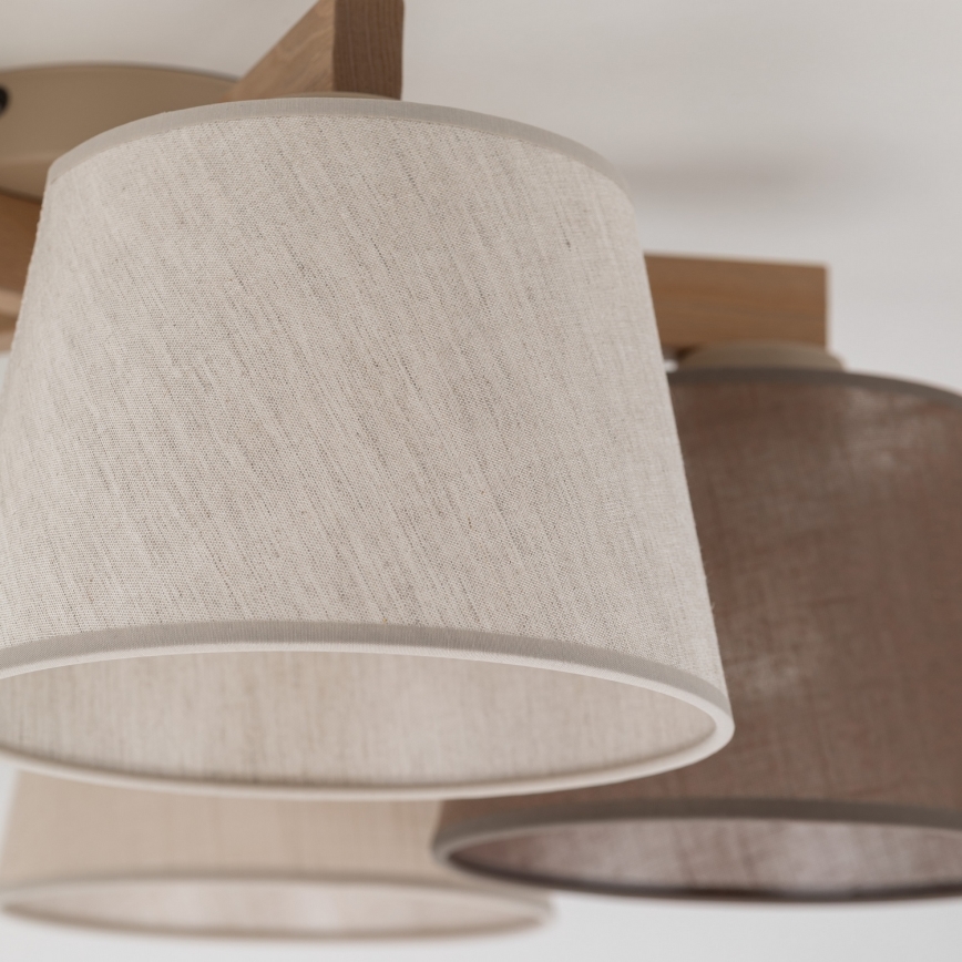 Brilagi - Prie lubų montuojama liustra LATTE SABIA 5xE27/15W/230V pušis/mišinys