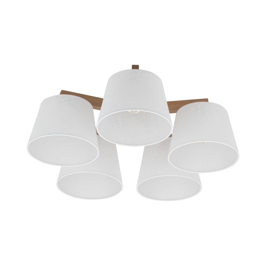 Brilagi - Prie lubų montuojama liustra LATTE SABIA 5xE27/60W/230V pušis/balta