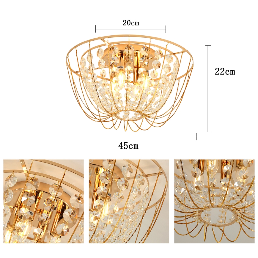 Brilagi - Prie lubų montuojama liustra VASTERAS 4xE14/40W/230V, skersmuo 45 cm