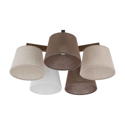 Brilagi - Prie lubų montuojamas sietynas LATTE 5xE27/15W/230V pušis/mišrus