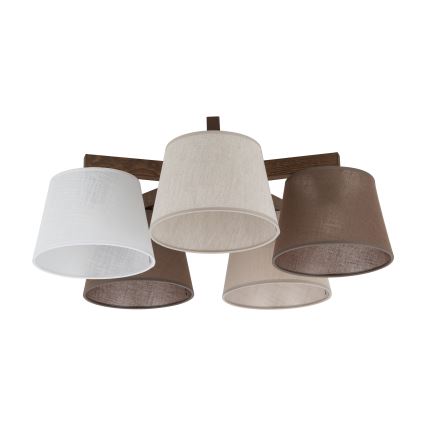 Brilagi - Prie lubų montuojamas sietynas LATTE 5xE27/15W/230V pušis/mišrus