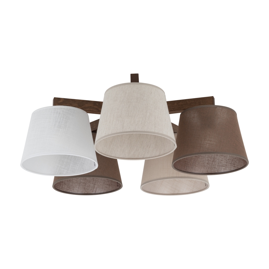 Brilagi - Prie lubų montuojamas sietynas LATTE 5xE27/15W/230V pušis/mišrus