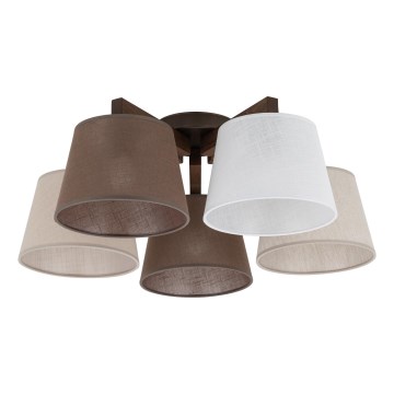 Brilagi - Prie lubų montuojamas sietynas LATTE 5xE27/60W/230V pušis/mišrus