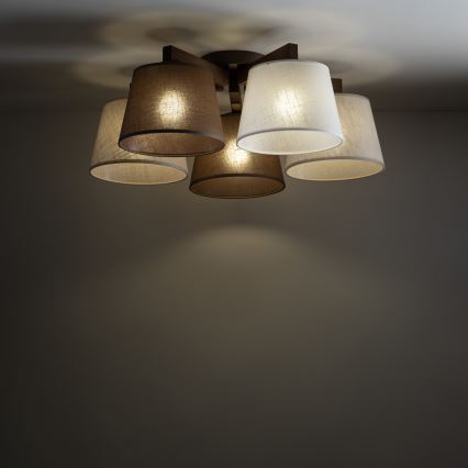 Brilagi - Prie lubų montuojamas sietynas LATTE 5xE27/60W/230V pušis/mišrus