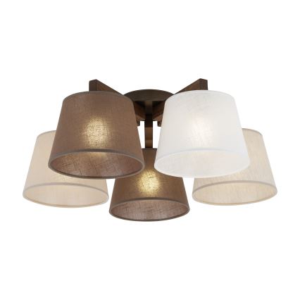 Brilagi - Prie lubų montuojamas sietynas LATTE 5xE27/60W/230V pušis/mišrus