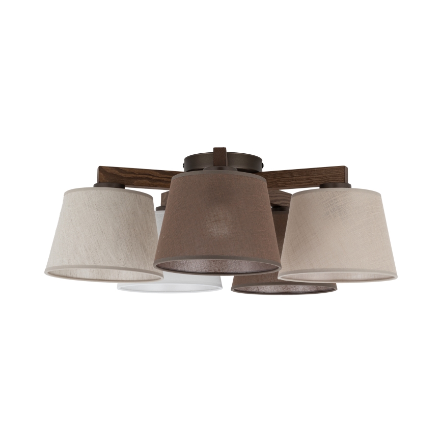 Brilagi - Prie lubų montuojamas sietynas LATTE 5xE27/60W/230V pušis/mišrus
