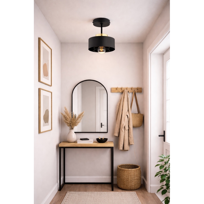 Brilagi - Prie lubų montuojamas šviestuvas 1xE27/60W/230V juodas/auksinis