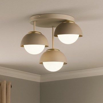 Brilagi - Prie lubų montuojamas šviestuvas COSMO 3xE27/60W/230V smėlinė/auksinė