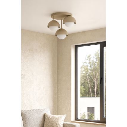 Brilagi - Prie lubų montuojamas šviestuvas COSMO 3xE27/60W/230V smėlinė/auksinė
