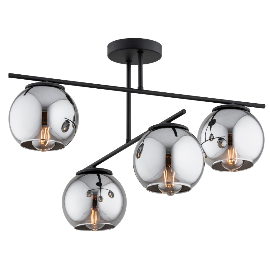 BRILAGI - Prie lubų montuojamas šviestuvas DIOR 4xE27/60W/230V juodas/dūminis pilkas