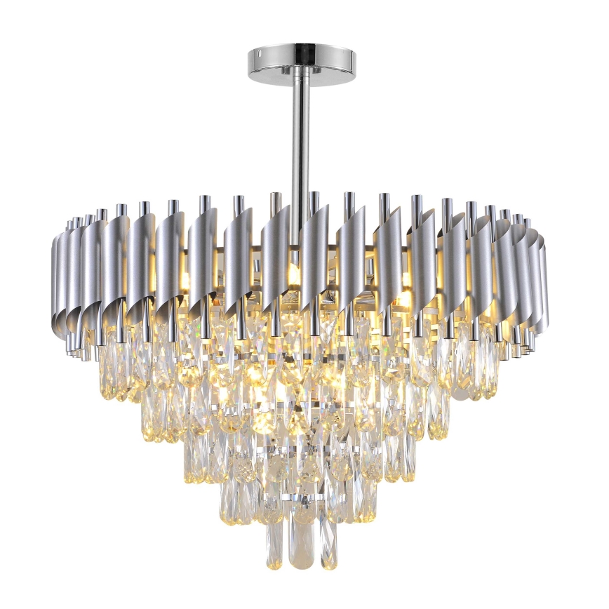 BRILAGI - Prie lubų montuojamas šviestuvas ECLIPSE 9xE14/10W/230V Ø 58 cm sidabrinis