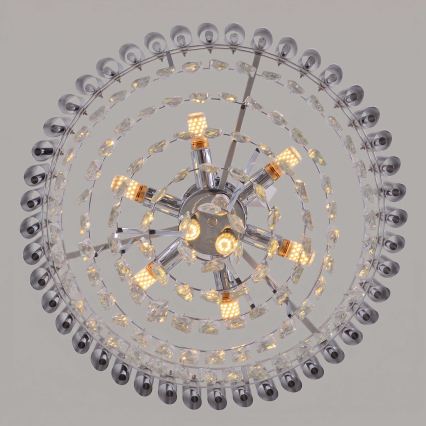 BRILAGI - Prie lubų montuojamas šviestuvas ECLIPSE 9xE14/10W/230V Ø 58 cm sidabrinis