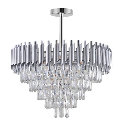 BRILAGI - Prie lubų montuojamas šviestuvas ECLIPSE 9xE14/10W/230V Ø 58 cm sidabrinis