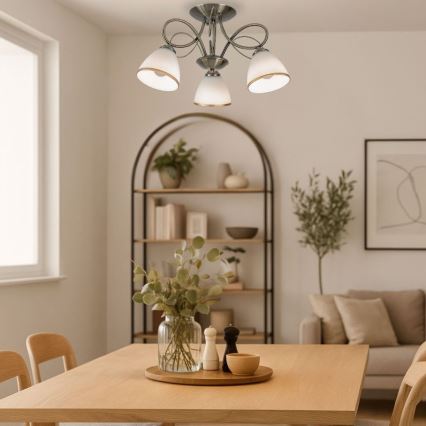 Brilagi - Prie lubų montuojamas šviestuvas FRED, 3 × E27 (maks. 60 W, 230 V), skersmuo 59 cm, bronzinis