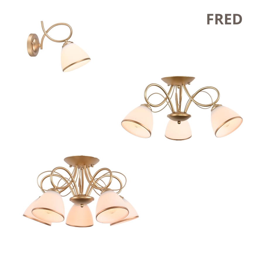 Brilagi - Prie lubų montuojamas šviestuvas FRED 5xE27/60W/230V, skersmuo 59 cm, bronzinis