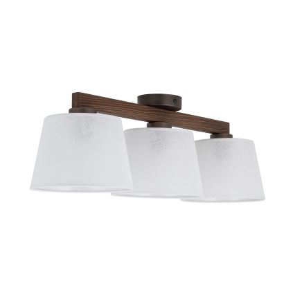 Brilagi - Prie lubų montuojamas šviestuvas LATTE 3xE27/60W/230V pušis/balta
