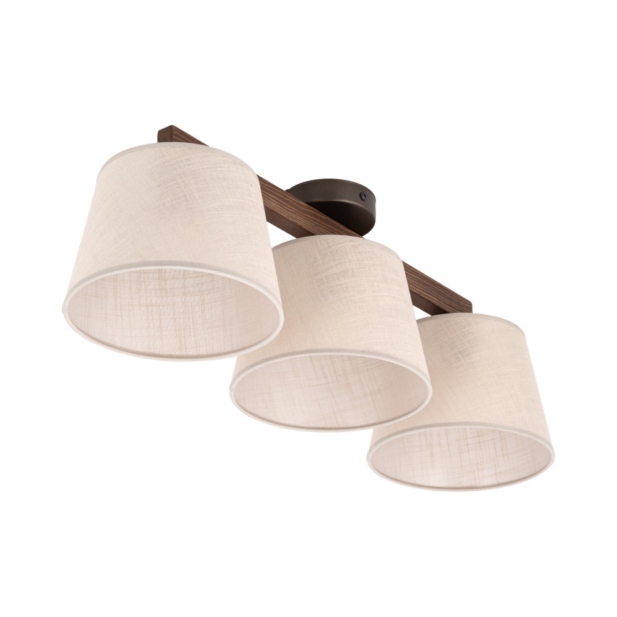 Brilagi - Prie lubų montuojamas šviestuvas LATTE 3xE27/60W/230V pušis/bėžinė
