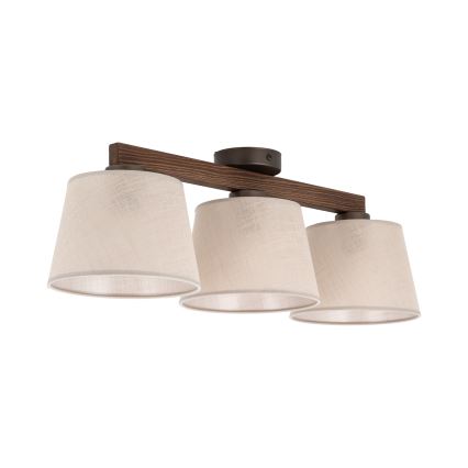 Brilagi - Prie lubų montuojamas šviestuvas LATTE 3xE27/60W/230V pušis/bėžinė