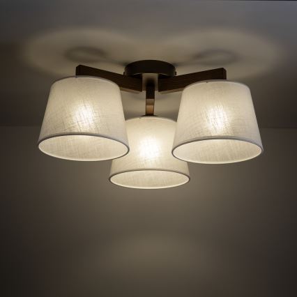 Brilagi - Prie lubų montuojamas šviestuvas LATTE 3xE27/60W/230V pušis/smėlinė