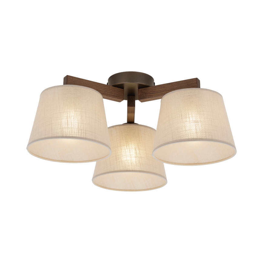 Brilagi - Prie lubų montuojamas šviestuvas LATTE 3xE27/60W/230V pušis/smėlinė