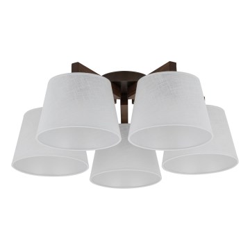 Brilagi - Prie lubų montuojamas šviestuvas LATTE 5xE27/60W/230V pušis/balta