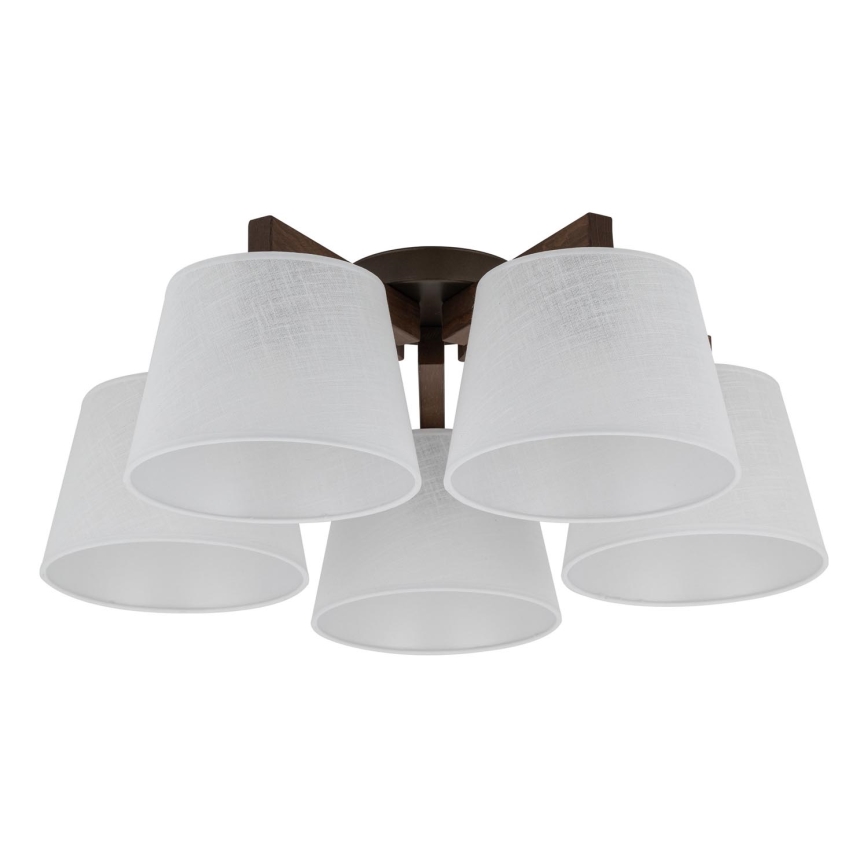 Brilagi - Prie lubų montuojamas šviestuvas LATTE 5xE27/60W/230V pušis/balta