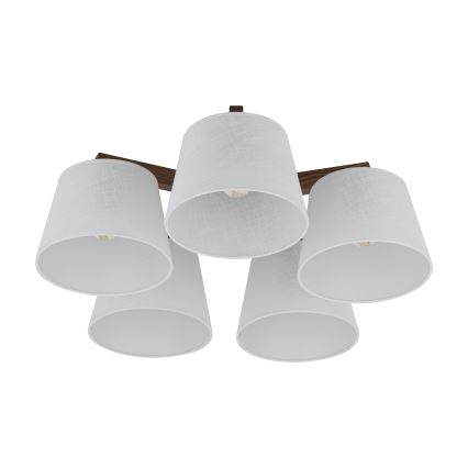 Brilagi - Prie lubų montuojamas šviestuvas LATTE 5xE27/60W/230V pušis/balta
