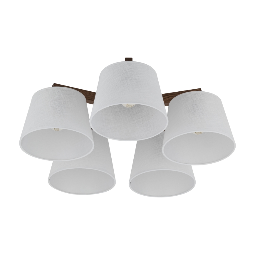 Brilagi - Prie lubų montuojamas šviestuvas LATTE 5xE27/60W/230V pušis/balta