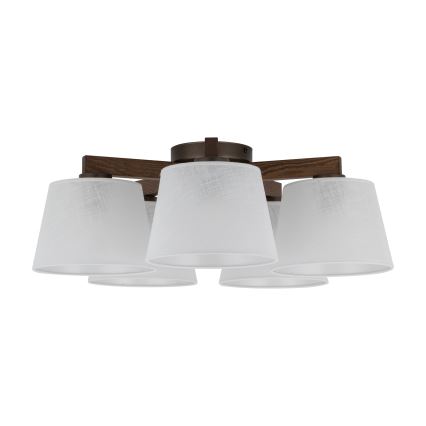 Brilagi - Prie lubų montuojamas šviestuvas LATTE 5xE27/60W/230V pušis/balta