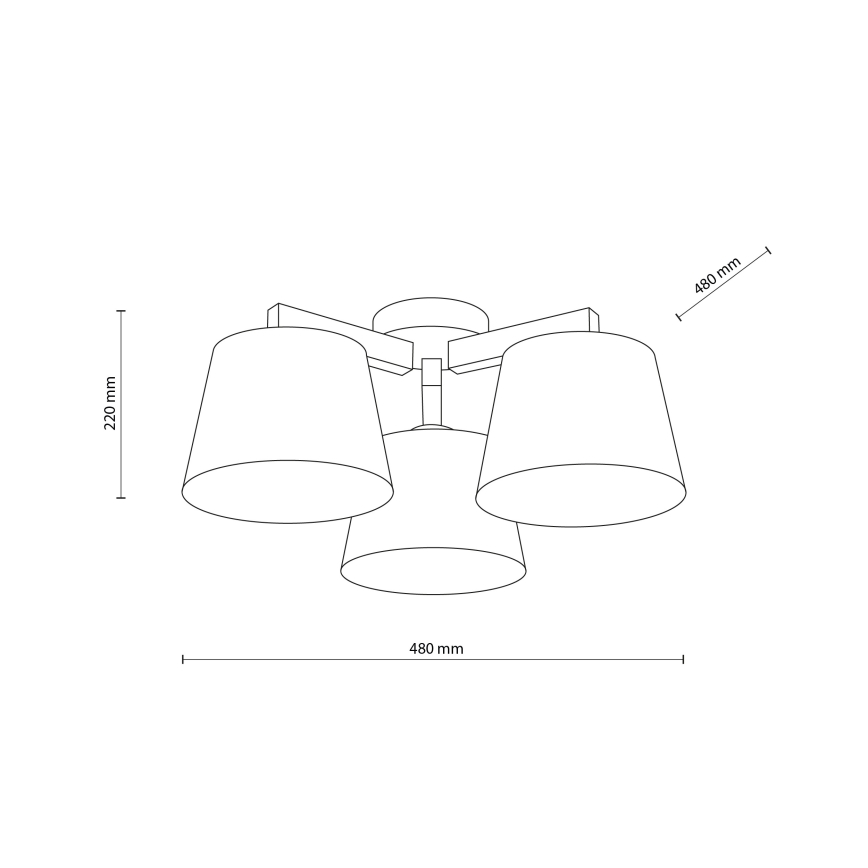 Brilagi - Prie lubų montuojamas šviestuvas LATTE SABIA 3xE27/15W/230V pušis/balta