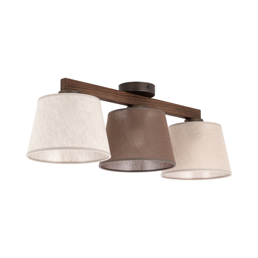 Brilagi - Prie lubų montuojamas šviestuvas LATTE SABIA 3xE27/15W/230V pušis/mišinys