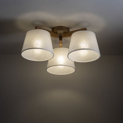Brilagi - Prie lubų montuojamas šviestuvas LATTE SABIA 3xE27/60W/230V pušis/balta