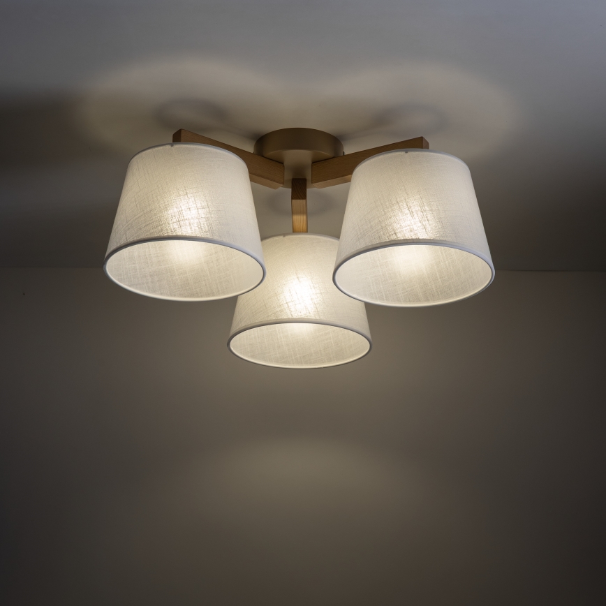 Brilagi - Prie lubų montuojamas šviestuvas LATTE SABIA 3xE27/60W/230V pušis/balta