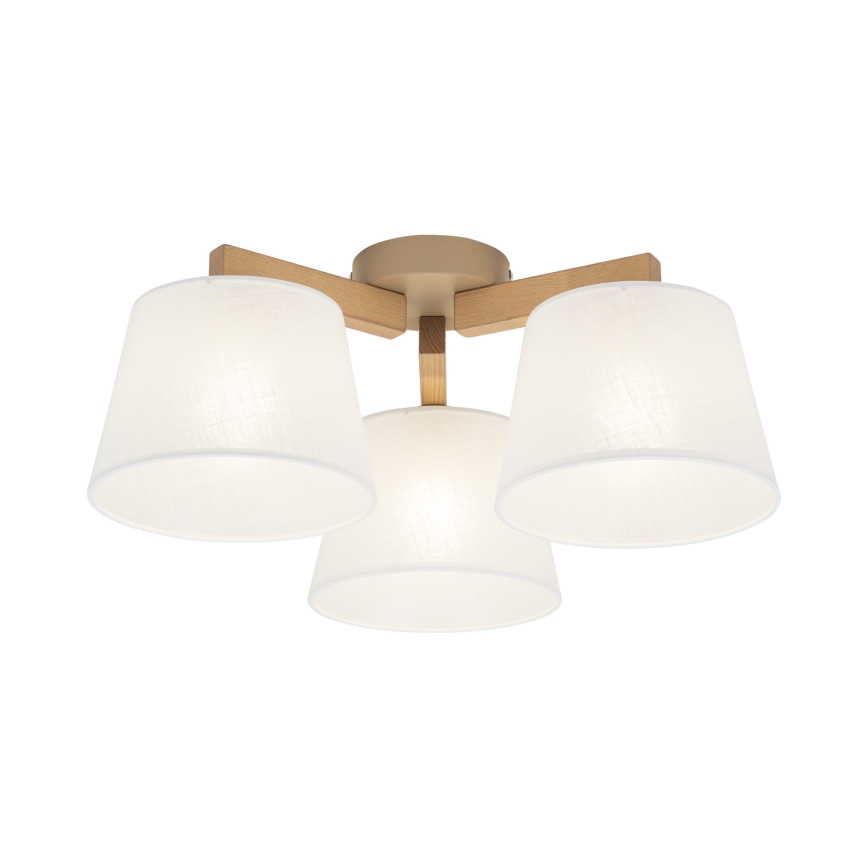 Brilagi - Prie lubų montuojamas šviestuvas LATTE SABIA 3xE27/60W/230V pušis/balta