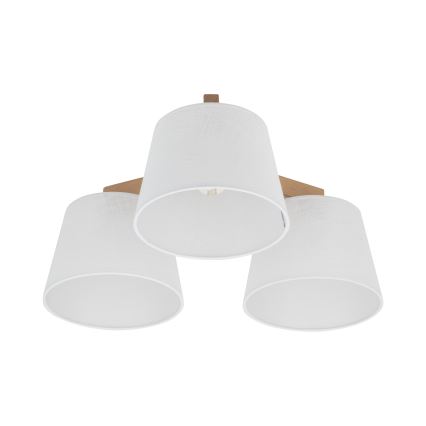Brilagi - Prie lubų montuojamas šviestuvas LATTE SABIA 3xE27/60W/230V pušis/balta
