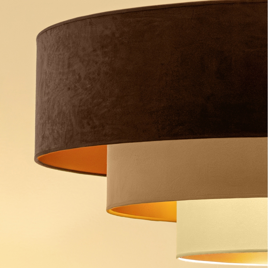 Brilagi - Prie lubų montuojamas šviestuvas LUNETA 3xE27/60W/230V, skersmuo 80 cm, ruda/smėlinė/kreminė