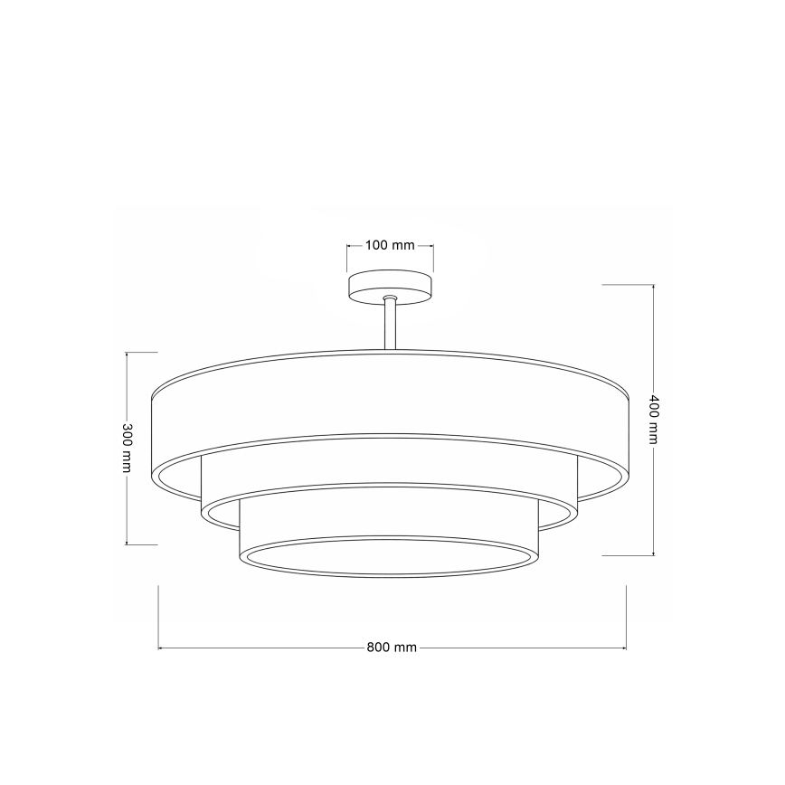 Brilagi - Prie lubų montuojamas šviestuvas LUNETA 3xE27/60W/230V, skersmuo 80 cm, ruda/smėlinė/kreminė